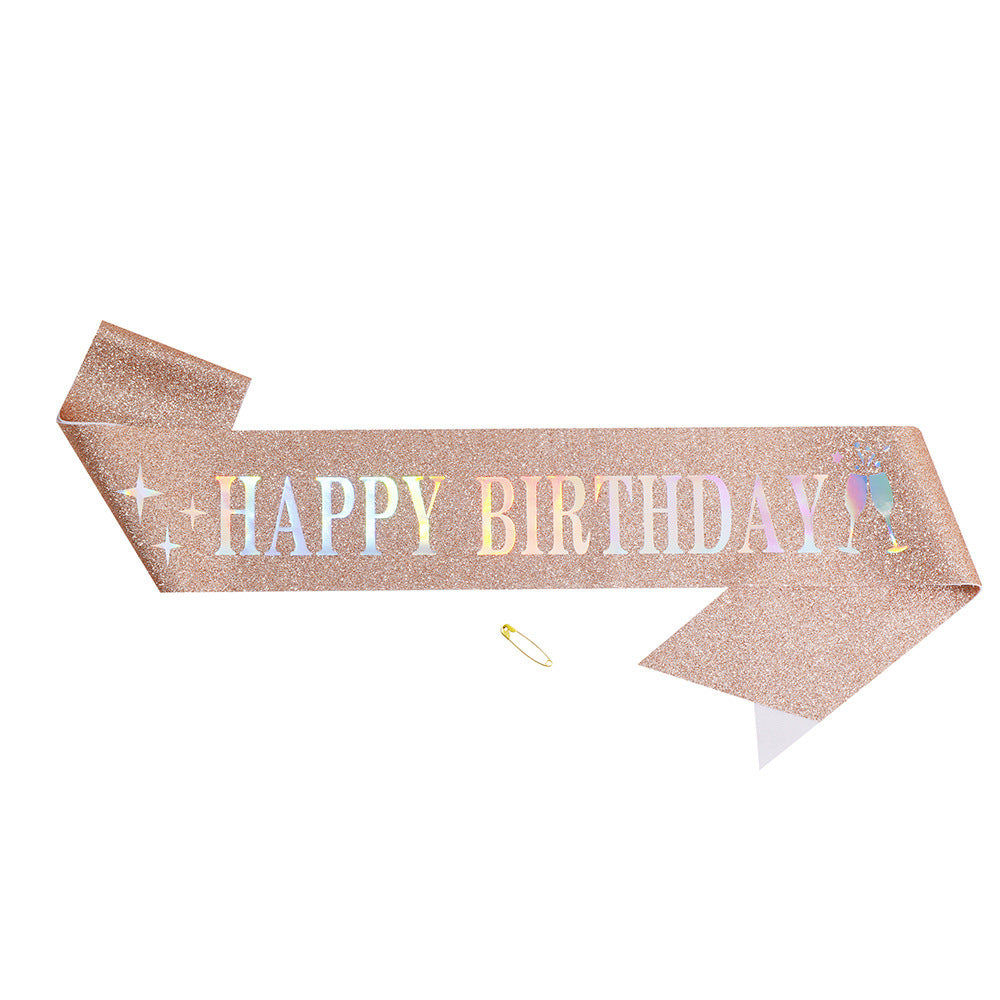 Dame Funkenkrone med "Happy Birthday" skrift Skanto