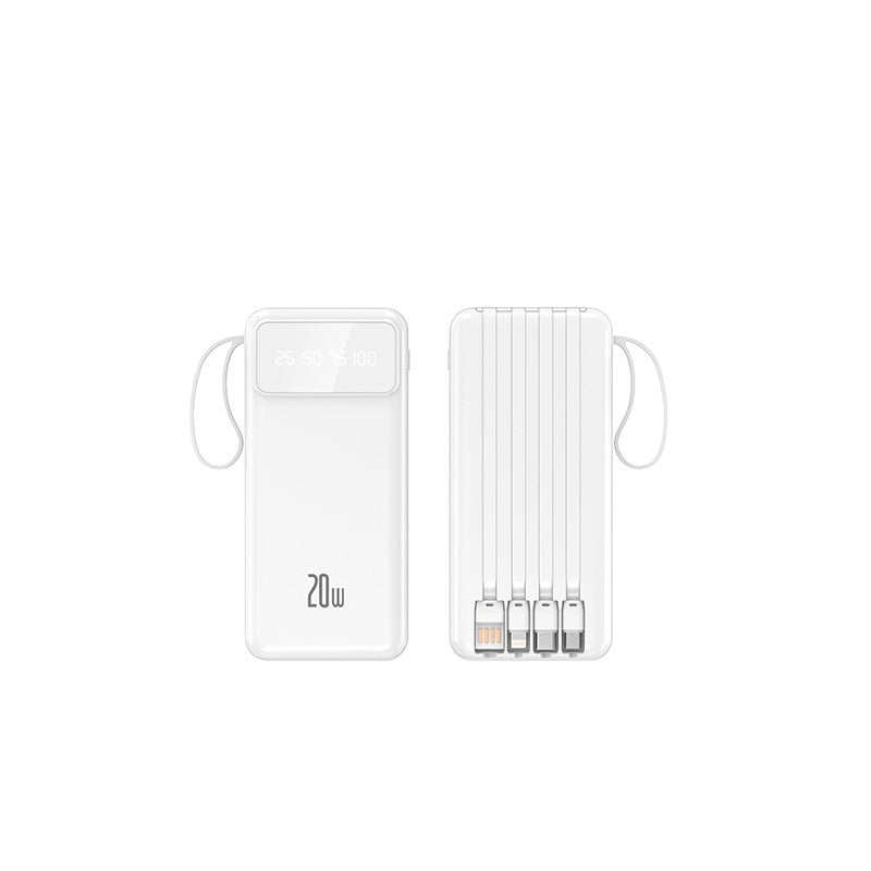 Powerbank med innebygde multifunksjonsladekabler og digital skjerm Skanto