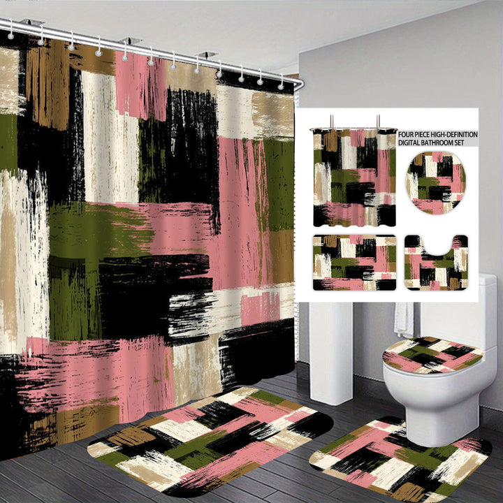 Bold Brushstroke Pattern Fire-delt Bad Sett Skanto