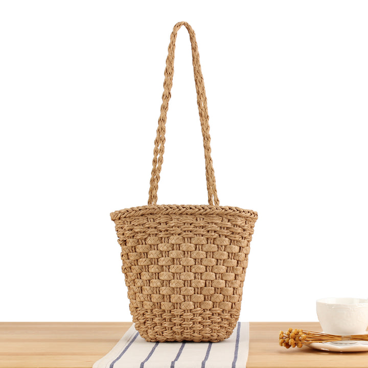 Handbag made of handmade natural weave with sturdy carrying handle Skanto
