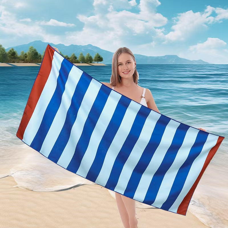 Ladies beach towel with maritime stripe pattern Skanto