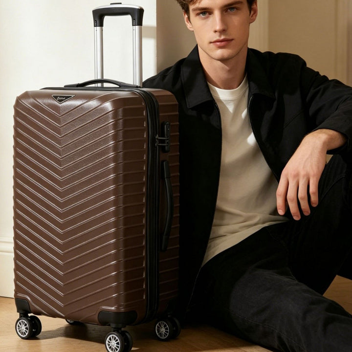 Unisex Chevron-mønstret hardt skall reise koffert Skanto