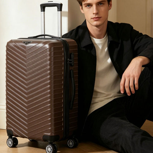 Unisex Chevron-mønstret hardt skall reise koffert Skanto