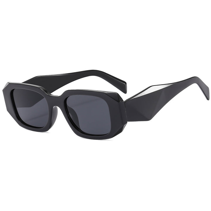 Dame Stilig solbrille med unik geometrisk ramme Skanto