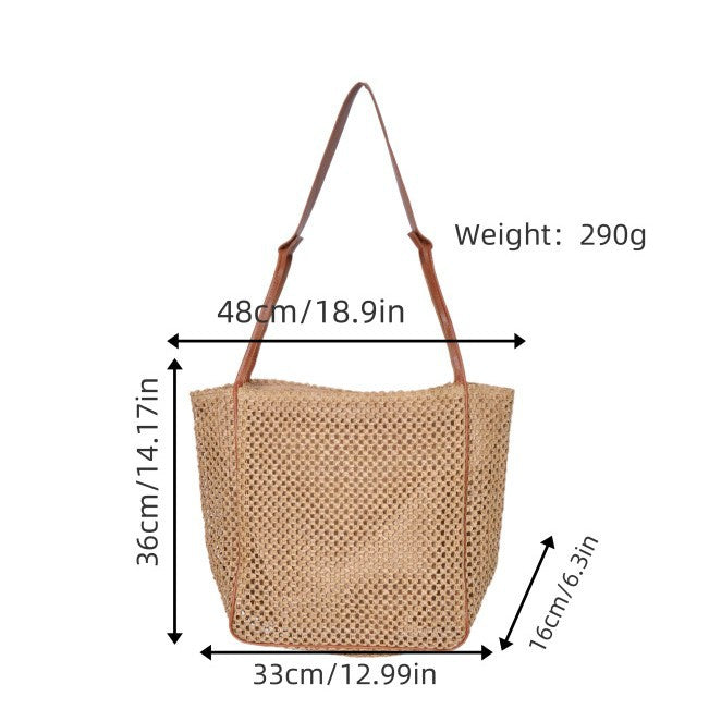 Naturlig bast crossover bag Skanto
