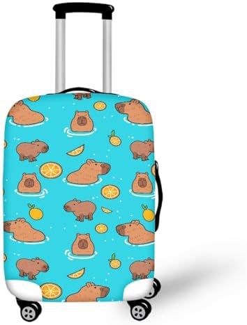 Unisex nan elastisk koffertrekk med hest- og solblomstmotiv, dehbar stretchbeskyttelse for hardplast- trolley med glidelås Skanto