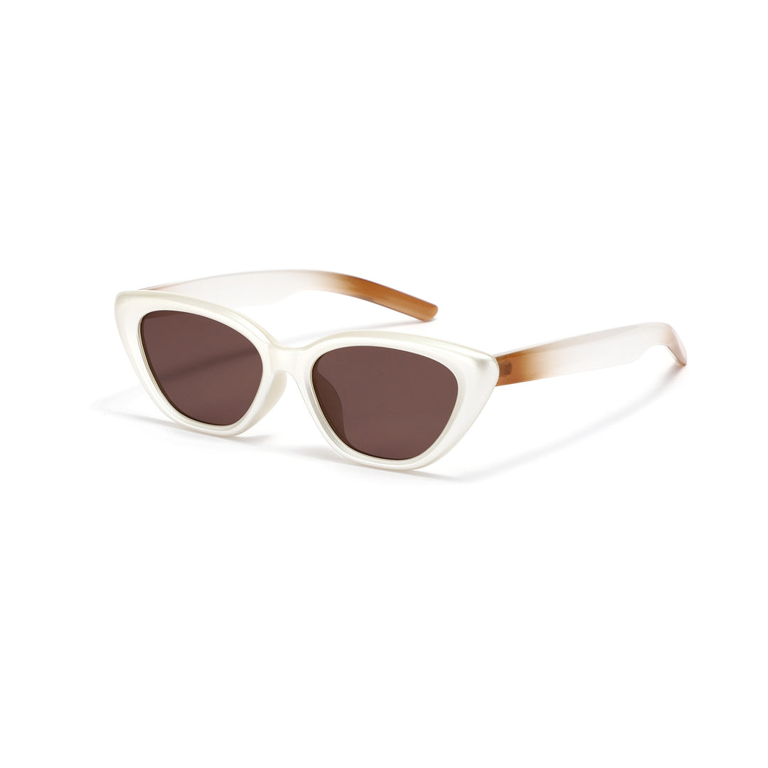 Dame Cat-Eye solbriller med gjennomsiktig design Skanto