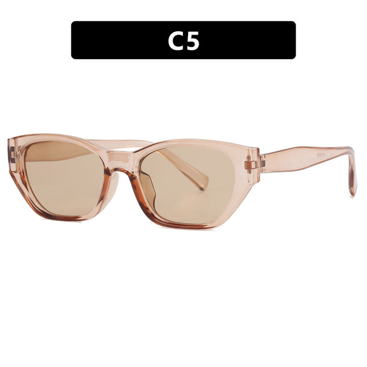 Dame Cat-Eye solbriller med transparent, geometrisk ramme Skanto