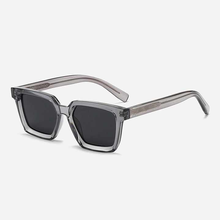 Dame kvadratisk solbrille med gjennomsiktig ramme og polarisert glass Skanto