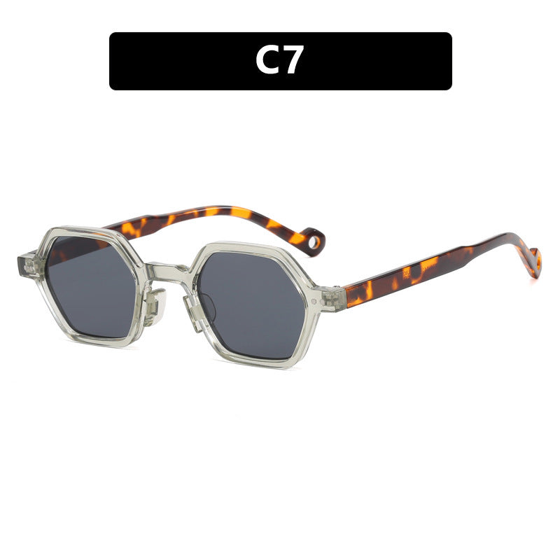 Dame sekskantet solbrille med gjennomsiktig ramme Skanto