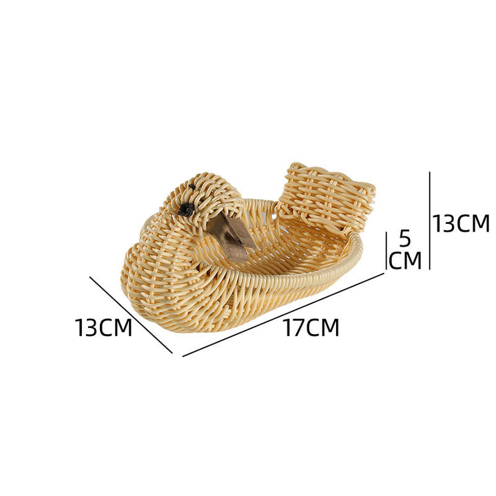 Dekorativ vevd and-formet oppbevaringskurv Skanto