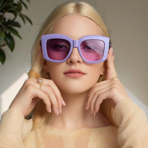Damen oversized solbrille med kreativt design og høy kvalitet UV-beskyttelse Skanto