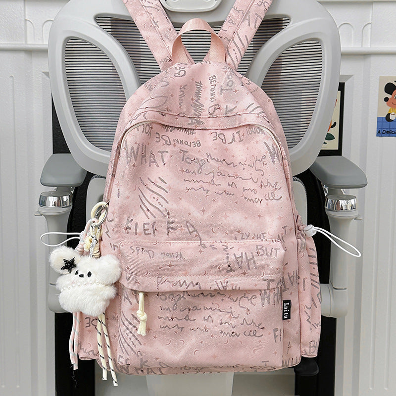 Trendy Script Print Ryggsekk Skanto
