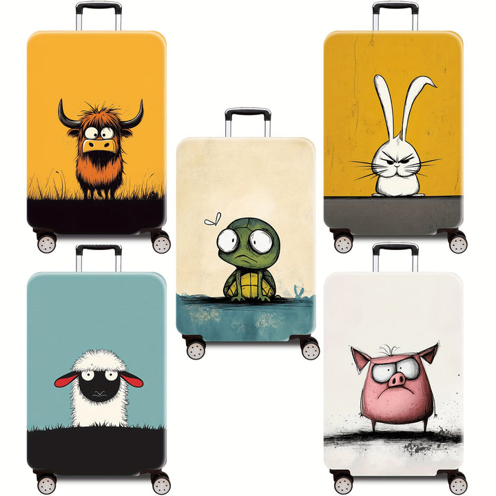 Cartoon Bull Design Hard Shell Suitcase Skanto