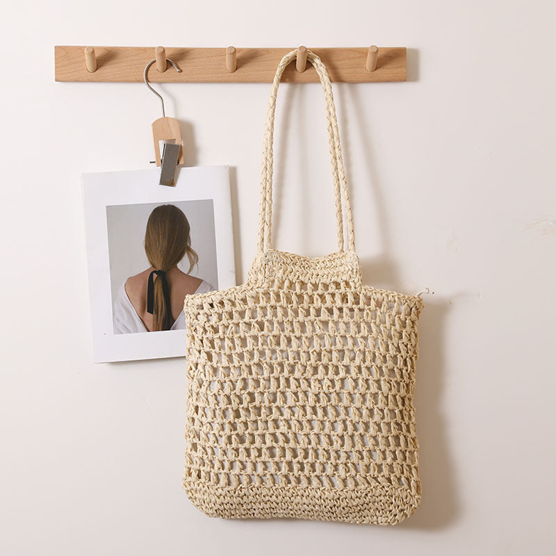 Håndlaget nett tote bag av naturmateriale Skanto