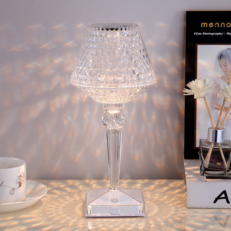 Liesbeth Crystal Lampe – Luksus Bordlampe med USB-ladefunksjon Skanto