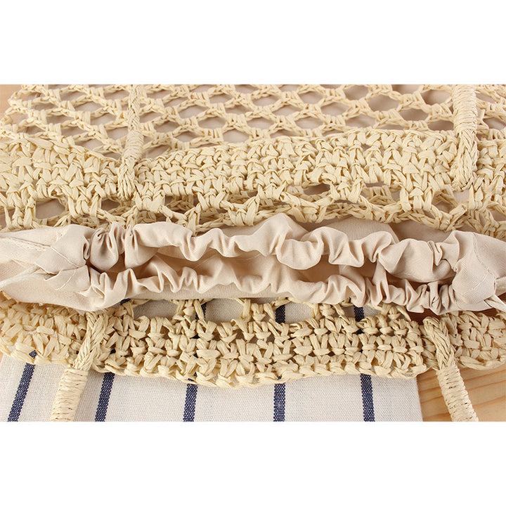 Woven natural material tote bag with airy design Skanto