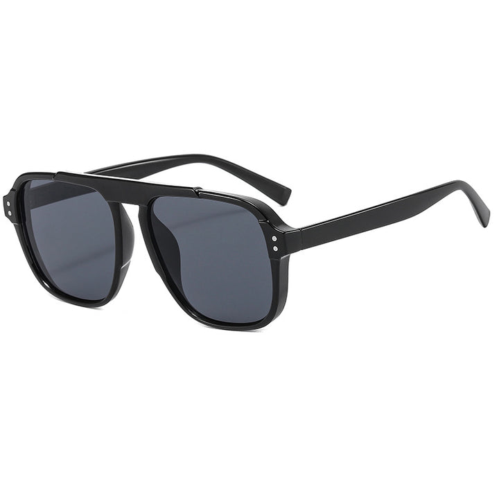 Dame geometrisk solbrille med polarisert gult glass Skanto