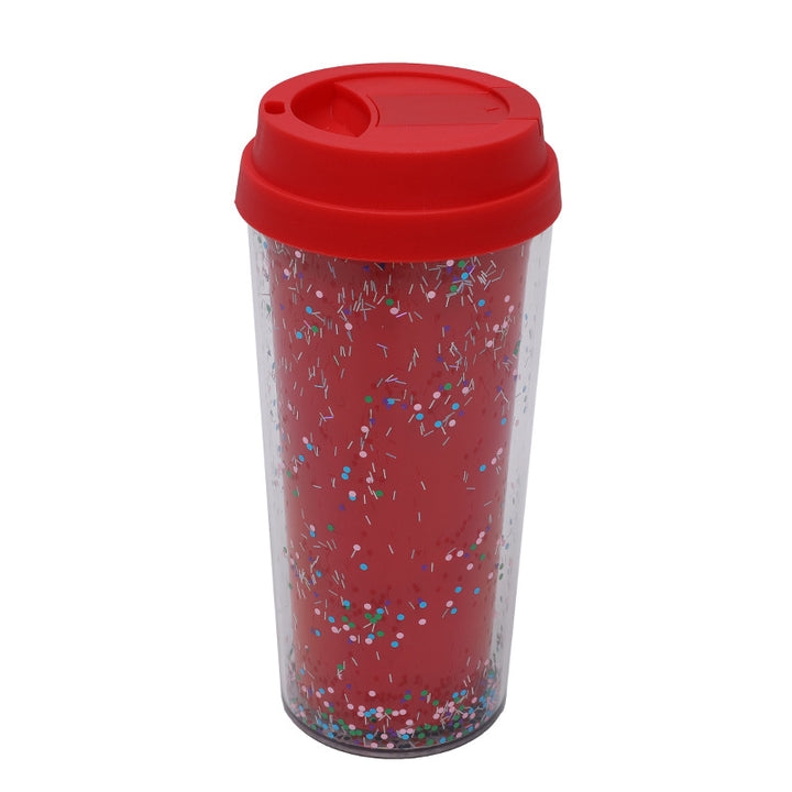 Dame Glitter Drikkekopp med Lekkasjefri Lokk og Ergonomisk Håndtak Skanto