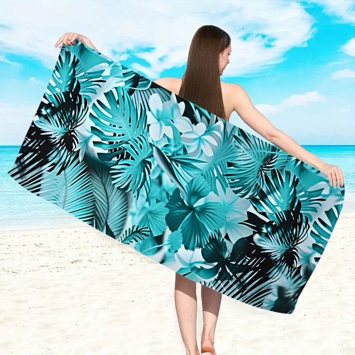Strandhåndkle med floral akvarelldesign Skanto