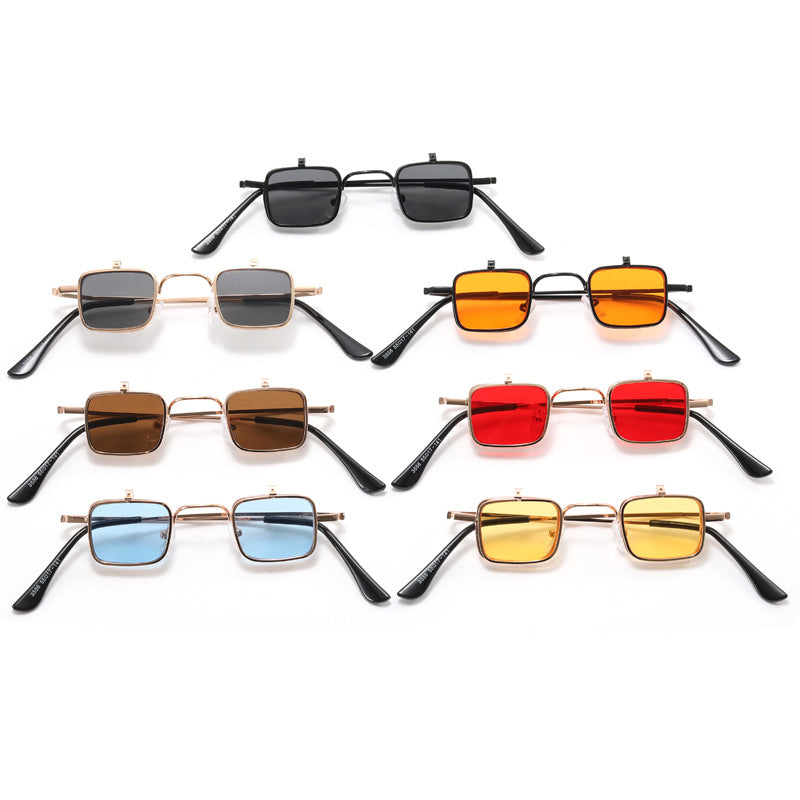 Dame designer solbrille med kvadratisk metallramme Skanto