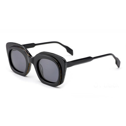 Dame solbriller med bred, moderne ramme Skanto