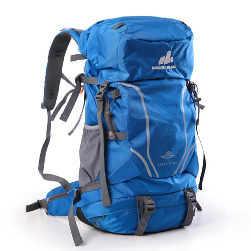 Trekking backpack with expandable volume and water-repellent features Skanto