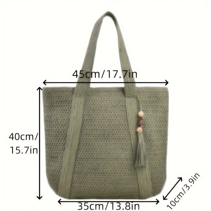 Elegant crossover bag made of braided straw Skanto