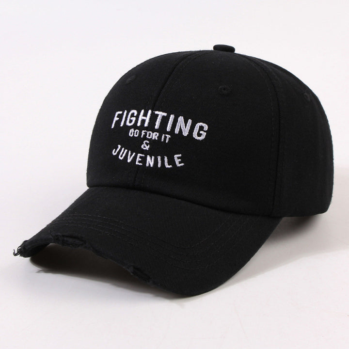 Kvinne Slitt Bomulls Cap med Motiverende Broderi Skanto