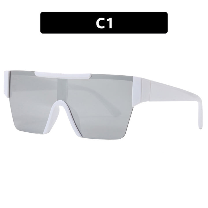 Dame futuristisk sportssolbrille med UV-beskyttelse og bred glassflate Skanto