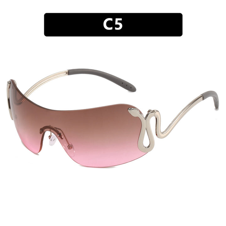 Damer futuristisk sportssolbrille med lekent design Skanto