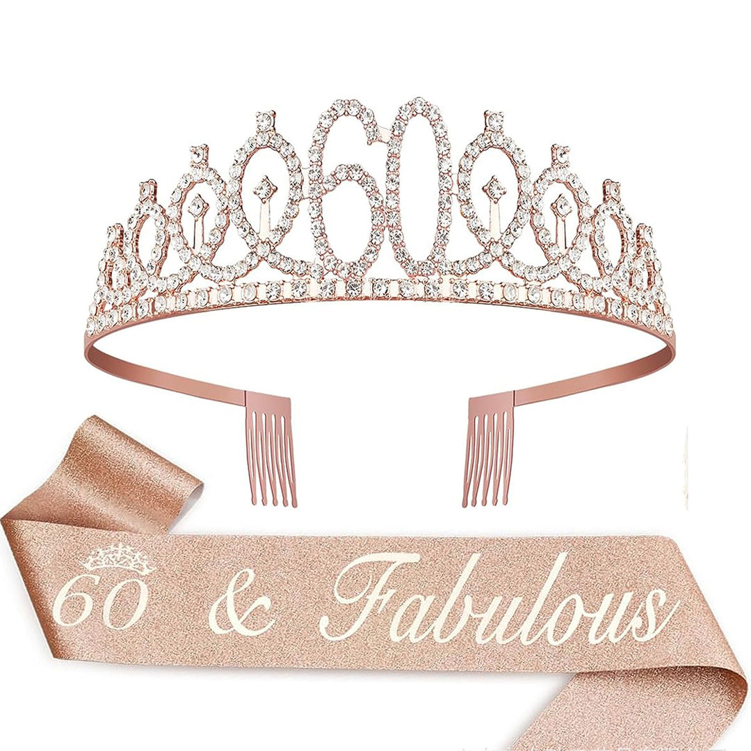 Damer Krystallprinsessekrone med 30 & Fabulous tekst Skanto