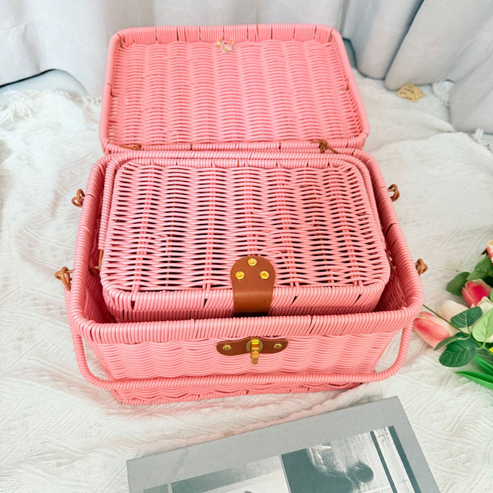 Dame Håndlaget Rattan Piknikkurv Skanto