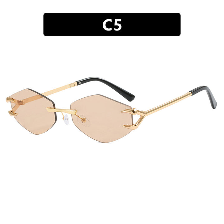 Dame ekstravagant hexagonal solbrille med innovativ ramme og UV-beskyttelse Skanto