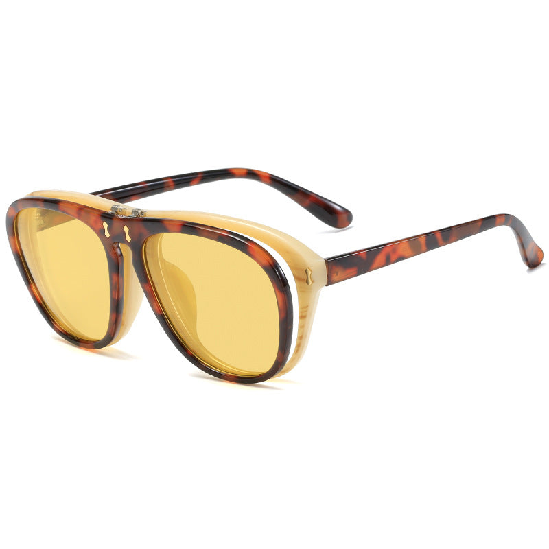 Dame moderne oversized solbrille med unik skjelldesign Skanto