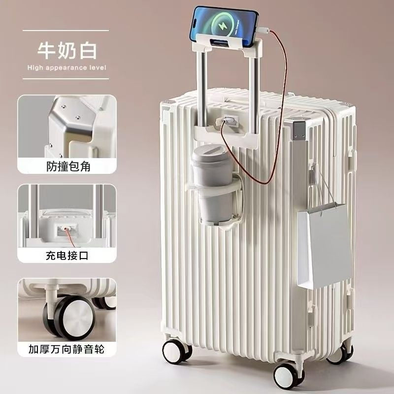 Hardtskal Trolley Med Integrert USB-port Og Innovativ Oppbevaringsplass Skanto