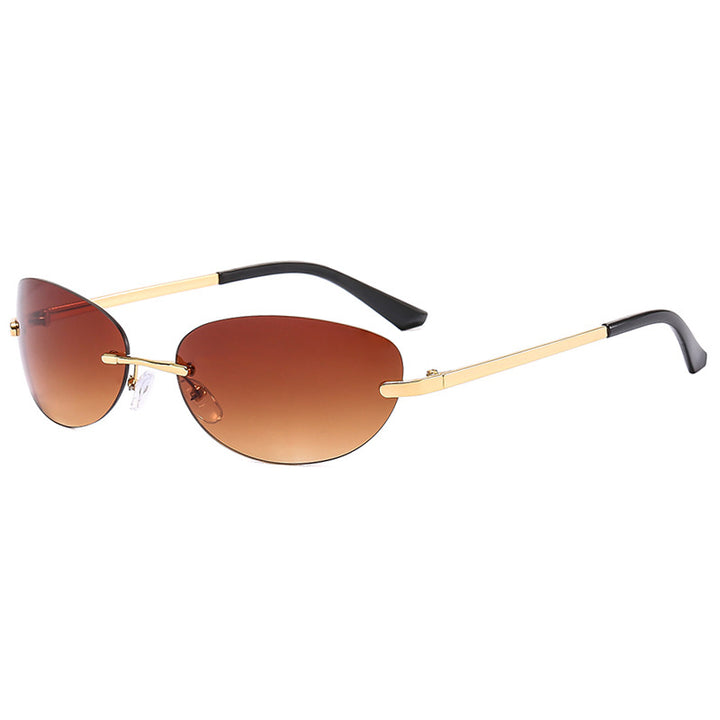 Dame modische Cat-Eye solbriller med smal metallramme og polarisert glass Skanto