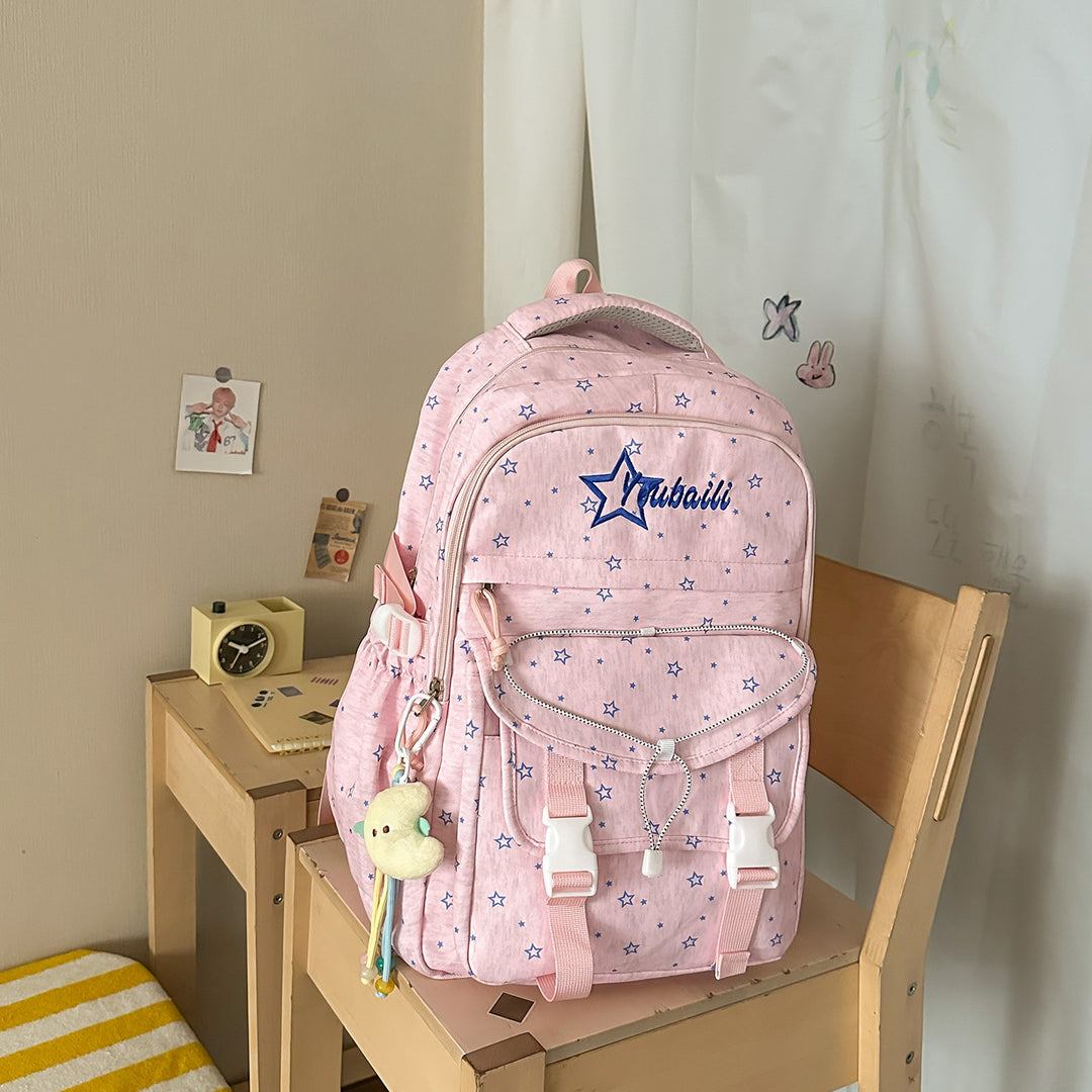 Stjerne-utsmykket eventyr skolesekk
