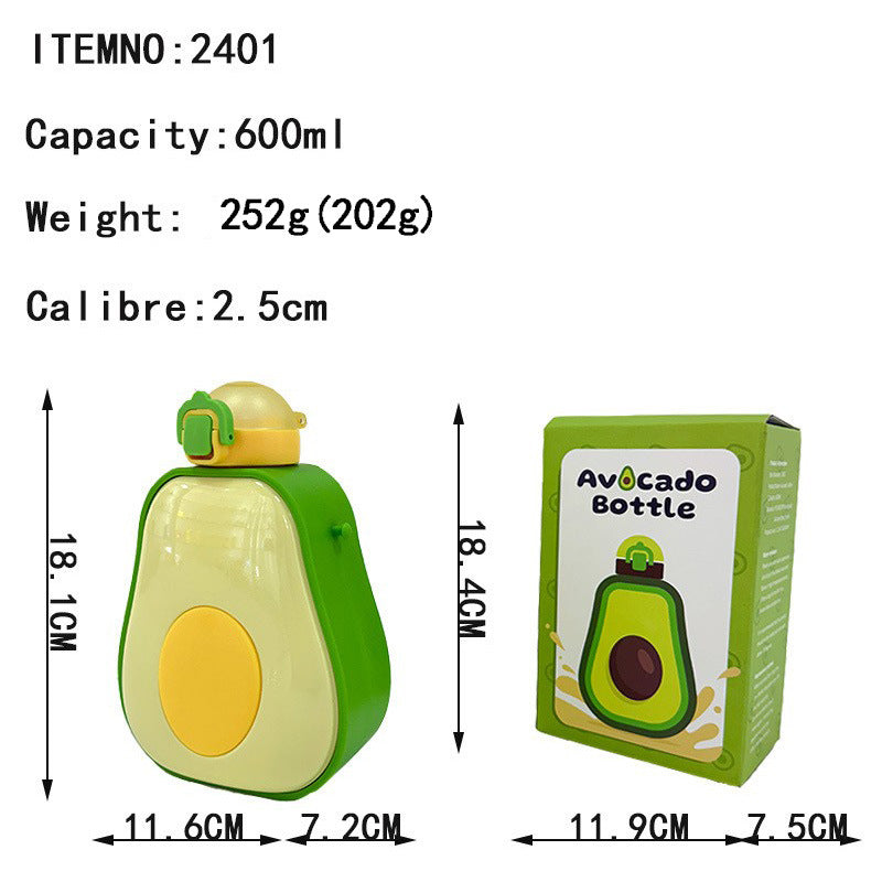 Damen Avocado Drikkeflaske med lekkasjesikker lukking og integrert bæresnor Skanto