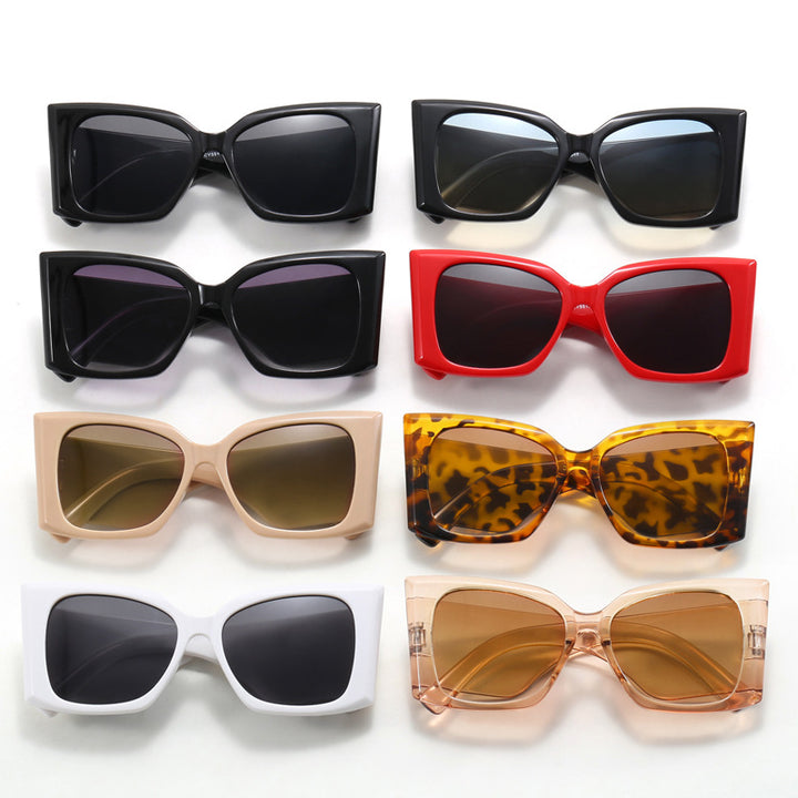 Damer moteriktig oversized solbrille med geometrisk ramme Skanto