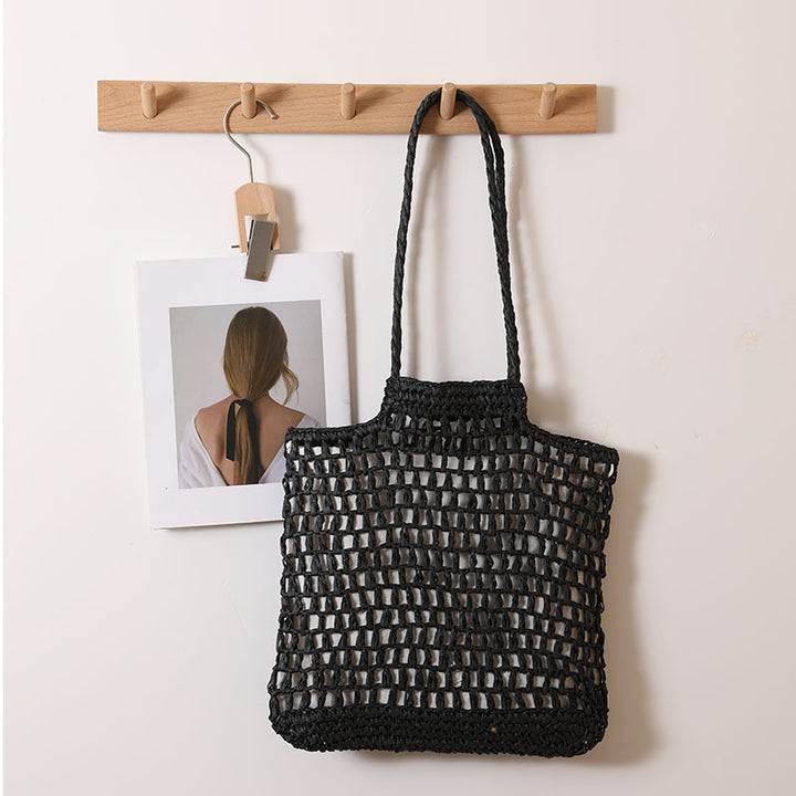 Håndlaget nett tote bag av naturmateriale Skanto