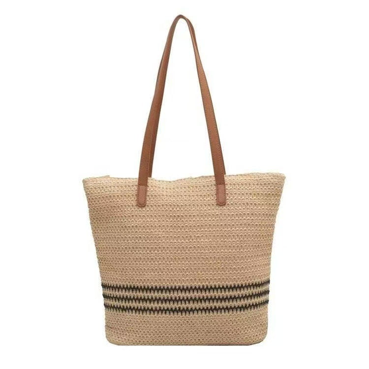 Oversized Strandveske i Flettet Materiale Skanto
