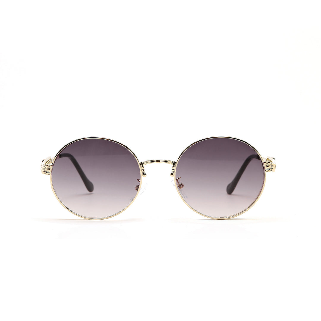 Dame rund Vintage-solbrille med eksklusiv metallramme Skanto