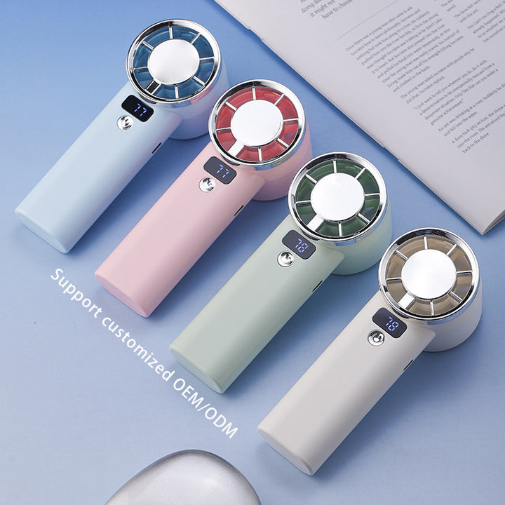 Damehåndvifte med digital skjerm og 3000mAh batteri Skanto