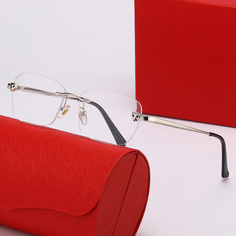 Dame moderne halvrammbriller med elegant metallramme Skanto