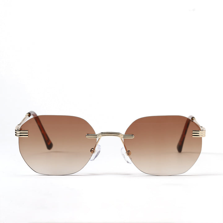 Dame geometrisk solbrille med elegant metallramme Skanto