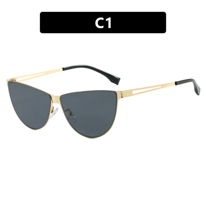 Dame Cat-Eye solbriller med stilfull metallramme og beskyttende UV-filter Skanto