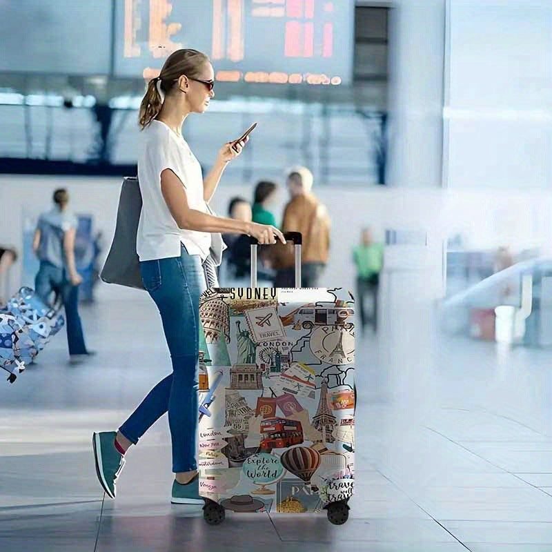 Dame Hardshell reise koffert med kreativt reise motiv Skanto