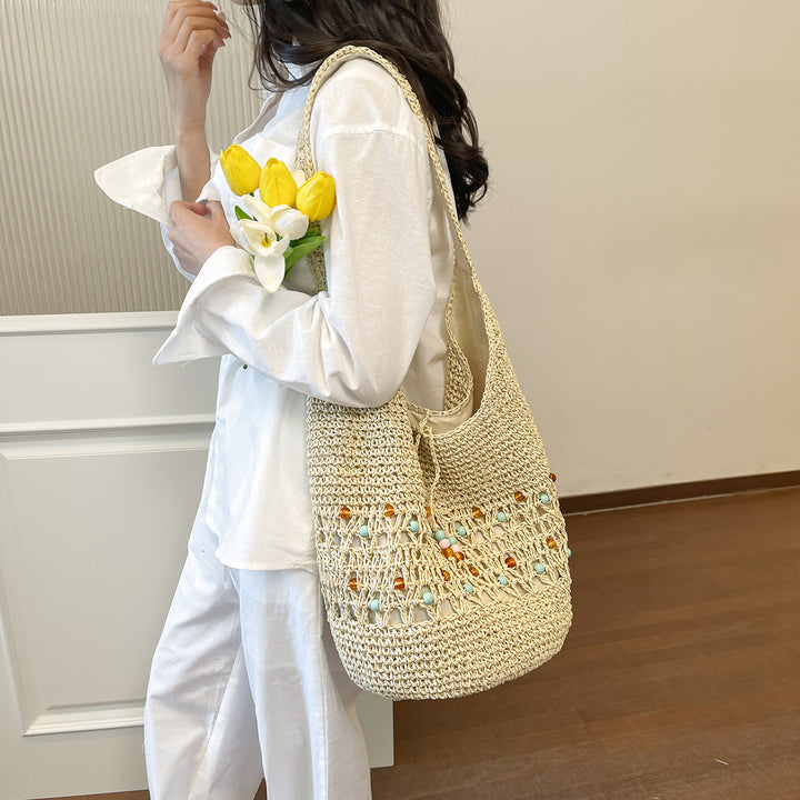 Håndlaget makramé tote bag Skanto