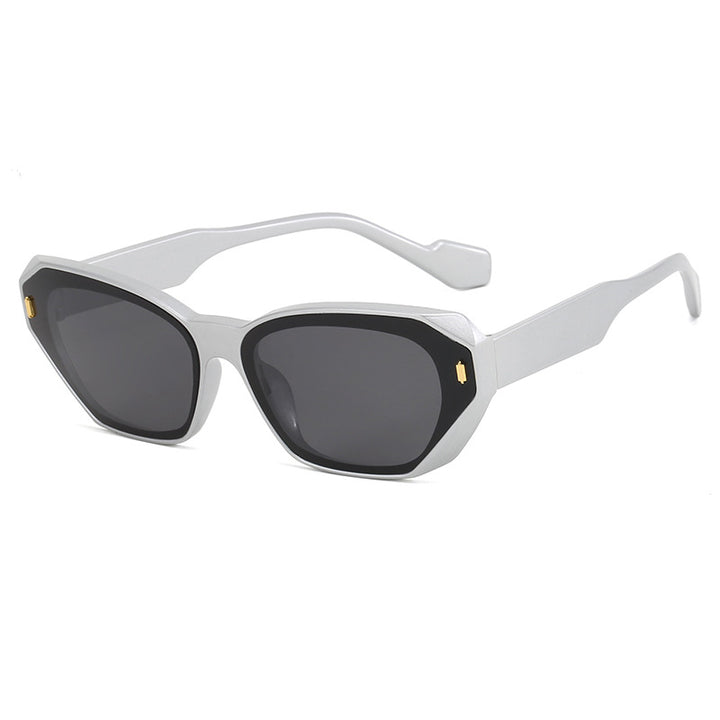Dame geometrisk designer solbrille med markant ramme Skanto